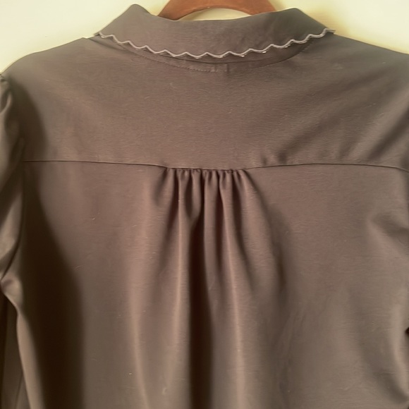 Vintage black polyester button down long sleeve blouse by Graff - Picture 5 of 5